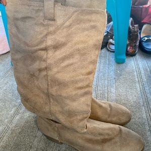 Tan suede boots